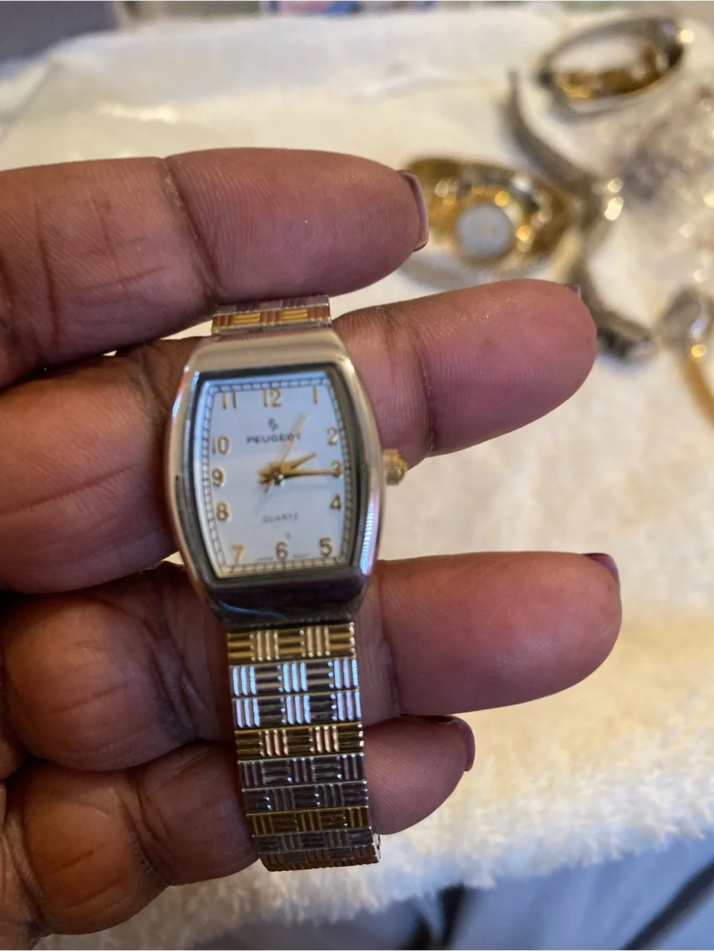 Peugeot Gold and Silver Tone Women's Quartz Watch Pair
